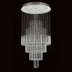 Impex Lighting CF110281/07/CH  Barcelona 7 Lights Chandelier in Crystal and Chrome Finish