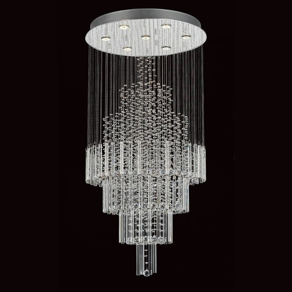 Impex Lighting CF110281/07/CH  Barcelona 7 Lights Chandelier in Crystal and Chrome Finish