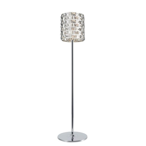 Impex Lighting CFH1811/03/FL/CH Lola 3 Light Floor Lamp in Crystal and Chrome Finish