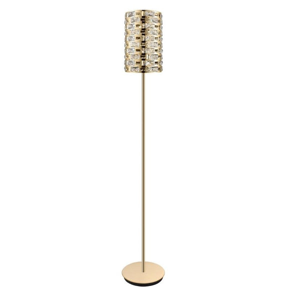 Impex Lighting CFH1811/03/FL/G Lola 3 Light Floor Lamp in Crystal and Gold Finish