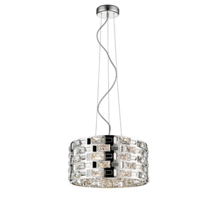 Impex Lighting CFH1811/05/CH Lola 5 Lights Ceiling Fitting in Crystal and Chrome Finish.