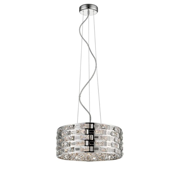 Impex Lighting CFH1811/06/CH Lola 6 Lights Ceiling Fitting in Chrome and Crystal Finish