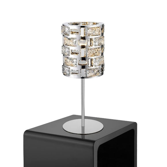 Impex Lighting CFH1811/TL/CH Lola Single Light Table Lamp in Crystal and Chrome Finish