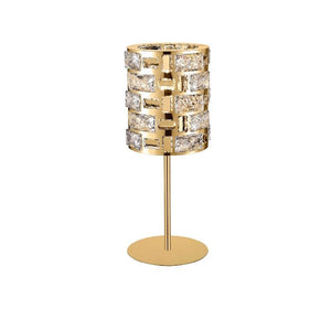 Impex Lighting CFH1811/TL/G Lola Single Light Table Lamp in Crystal and Gold Finish.