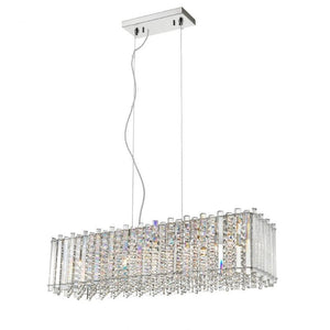 Impex Lighting CFH1812/07/OBL/CH Clara 7 Light Ceiling Fitting with Crystals and Finished in Chrome