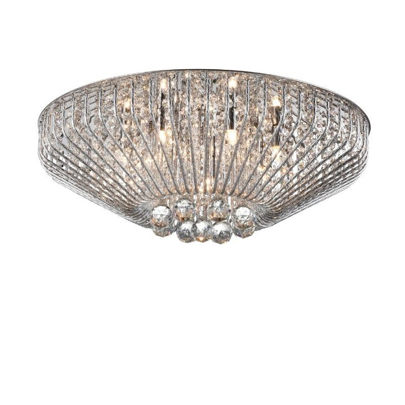 Impex Lighting CFH508052/06/PL/CH Carlo Flush 6 Lights Ceiling Fitting in Crystal and Chrome Finish