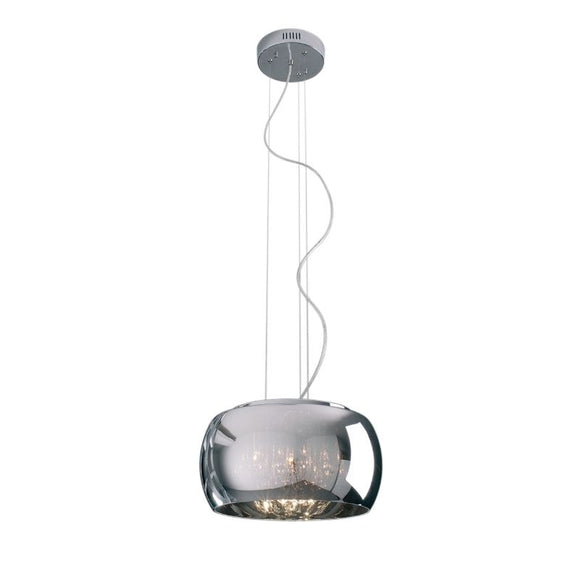 Impex Lighting CFH606091/05A/CH Deni 5 Lights Ceiling Fitting in Crystal and Chrome Finish