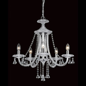 Impex Lighting Calgary 5 Light Chandelier with Clear Crystals and Finished in Chrome CF112151/05/CH