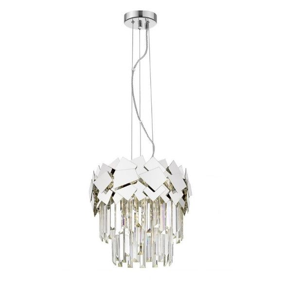 Impex Lighting Celine 4 Lights Ceiling Pendant in Crystal and Chrome Finish IMP/A17/04/CH