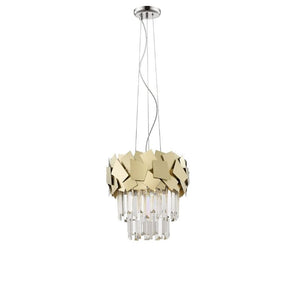 Impex Lighting Celine 4 Lights Ceiling Pendant in Crystal and Gold Finish IMP/A17/04/G