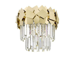 Impex Lighting Celine 5 Lights Ceiling Flush in Crystal and Gold Finish IMP/A17/05/SF/G