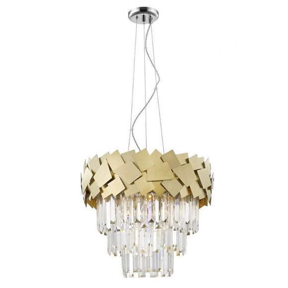 Impex Lighting Celine 6 Lights Ceiling Pendant in Crystal and Gold Finish IMP/A16/06/G