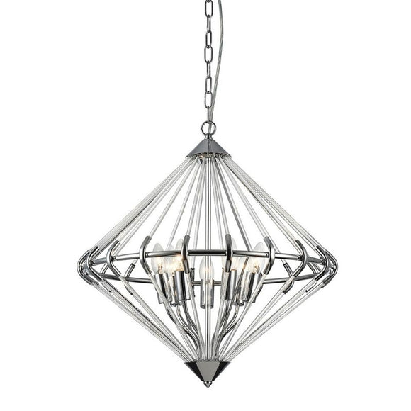 Impex Lighting Gerda 7 Lights Ceiling Fitting in Crystal and Chrome FInish PG1702/07/CH