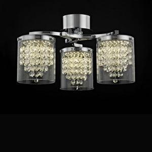 Impex Lighting LED608242/03/PL/CH Florina Flush 3 Lights Ceiling Fitting with Crystals and Chrome Finish