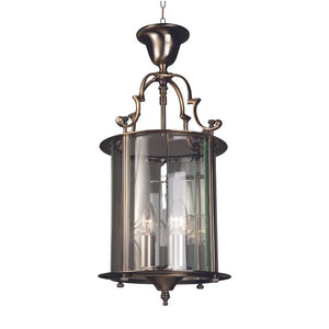 Impex Lighting LG07000/09/AB Colchester Lantern 3 Lights Ceiling Fitting in Antique Brass Finish