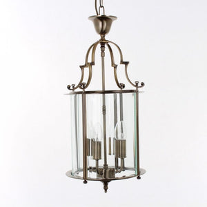 Impex Lighting LG07000/11/AB Colchester  Lantern 4 Lights Ceiling Fitting in Antique Brass Finish.