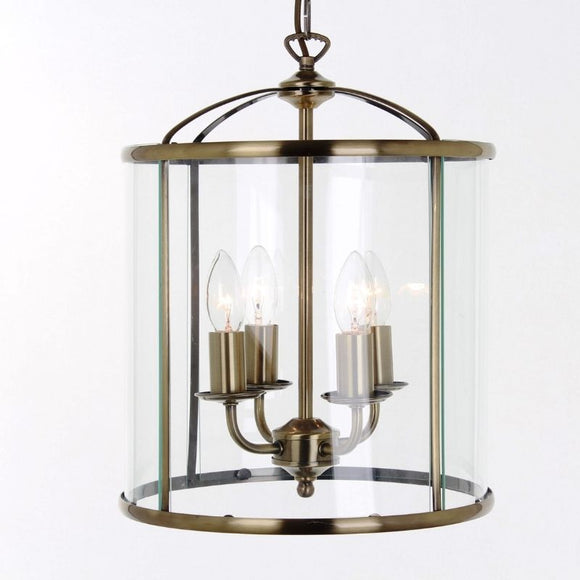 Impex Lighting LG77134/AB Orly Lantern 4 Lights Ceiling Fitting in Antique Brass Finish