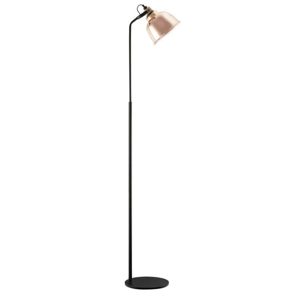 Impex Lighting PG1810/01/FL/G/BLK Ava Single Light Floor Lamp with Gold Glass and Black Finish