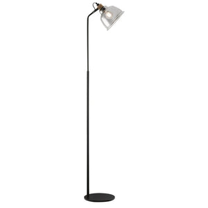 Impex Lighting PG1810/01/FL/SMK/BLK Ava Single Light Floor Lamp with Smoke Glass and Black Finish