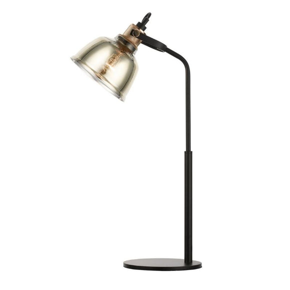 Impex Lighting PG1810/01/TL/G/BLK Ava Single Light Table Lamp with Gold Glass and Black Finish