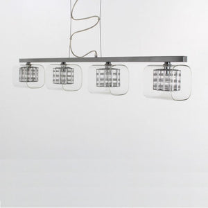 Impex Lighting PGH01515/04/BAR/CH Avignon Glass Bar 4 lights Ceiling Fitting in Crystal and Chrome Finish