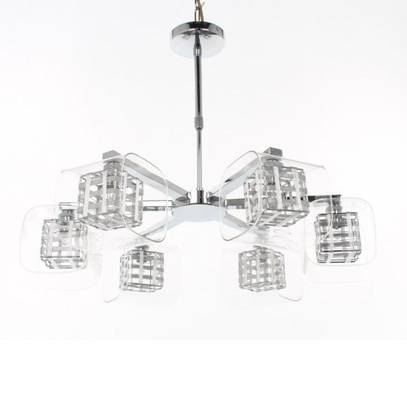 Impex Lighting PGH01515/06/CH Avignon Glass 6 Lights Ceiling Fitting in Crystal and Chrome Finish