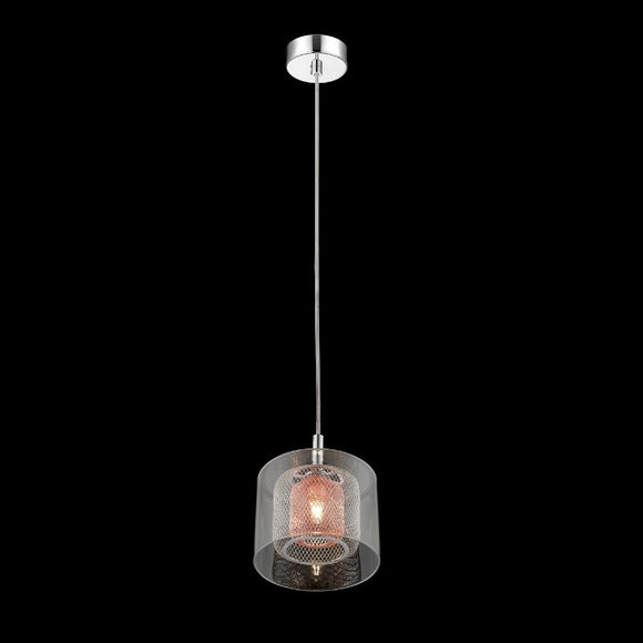 Impex Lighting PGH606101/01/CU/CH Laure Glass Single Light Ceiling Fitting in Crystal and Chrome Finish