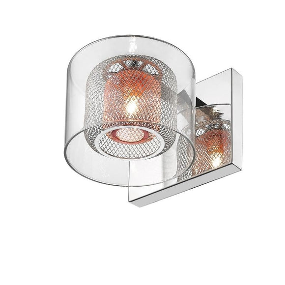 Impex Lighting PGH606101/01/WB/CH Laure Glass Single Light Wall Fitting in Crystal and Chrome Finish