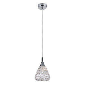 Impex Lighting Simone Single Light Pendant with Crystals Finished in Chrome CFH501131/01/CH