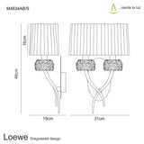 Mantra Loewe 2 Lights Wall Lamp Finished in Antique Brass With Cream Shades M4634AB/S