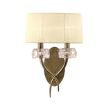 Mantra Loewe 2 Lights Wall Lamp Finished in Antique Brass With Cream Shades M4634AB/S