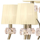 Mantra Loewe 2 Tier Pendant 6+3 Light Finished in Antique Brass With Cream Shades M4630AB