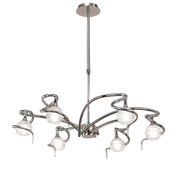 Mantra M0079 Dali 6 Light Telescopic Pendant in Polished Chrome Finish