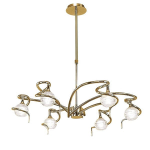 Mantra M0079PB Dali 6 Light Telescopic Pendant in Polished Brass Finish