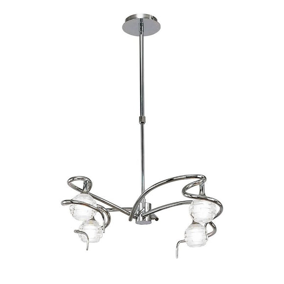 Mantra M0080 Dali 4 Light Telescopic Pendant in Polished Chrome Finish