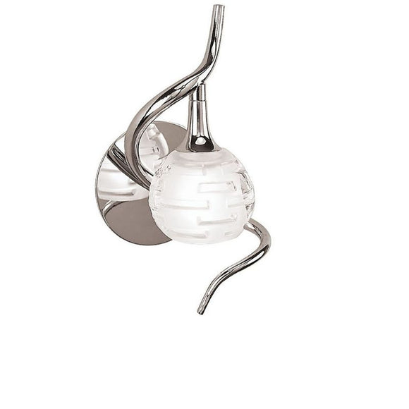 Mantra M0098/S Dali Single Light Wall Lamp in Polished Chrome Finish