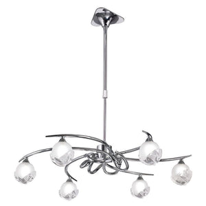 Mantra M0801 Fragma 6 Light Telescopic Ceiling Pendant in Polished Chrome Finish