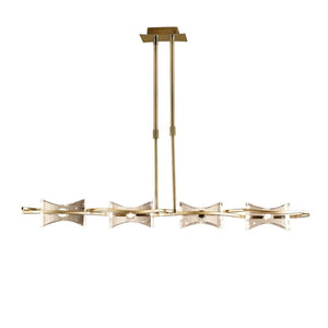 Mantra Kromo 4 Light Linear Telescopic Ceiling Fitting in Antique Brass Finish M0880AB