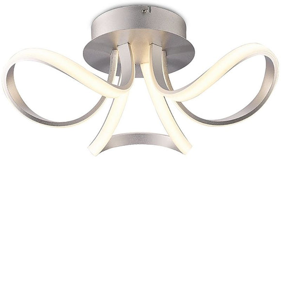 Mantra M4989 Knot LED 3 Light Ceiling Fitting in Silver and Frosted Acrylic Finish