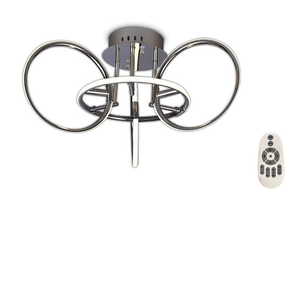 Mantra M5756 Aros 4 Ring LED Ceiling Flush in Polished Chrome with Remote Control