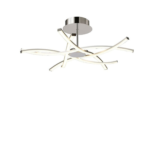 Mantra M5917 Aire LED Dimmable Ceiling Fitting in Silver, Frosted Acrylic and Polished Chrome Finish