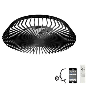 Mantra M7121 Himalaya Single Light Dimmable Ceiling Fitting With Built-In Fan in Black Finish Comes With Remote Control, App and Alexa and Google Voice Control.