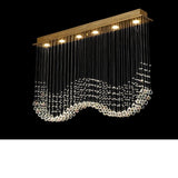 Diyas IL31382 Colorado 6 Light Pendant Line in French Gold and Crystal Finish